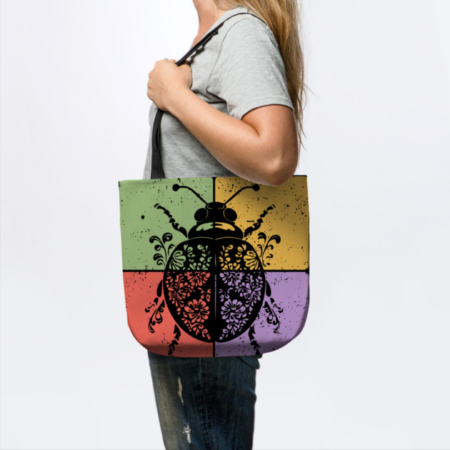 Vintage Ladybug Botanical Nature Art by TuncGK