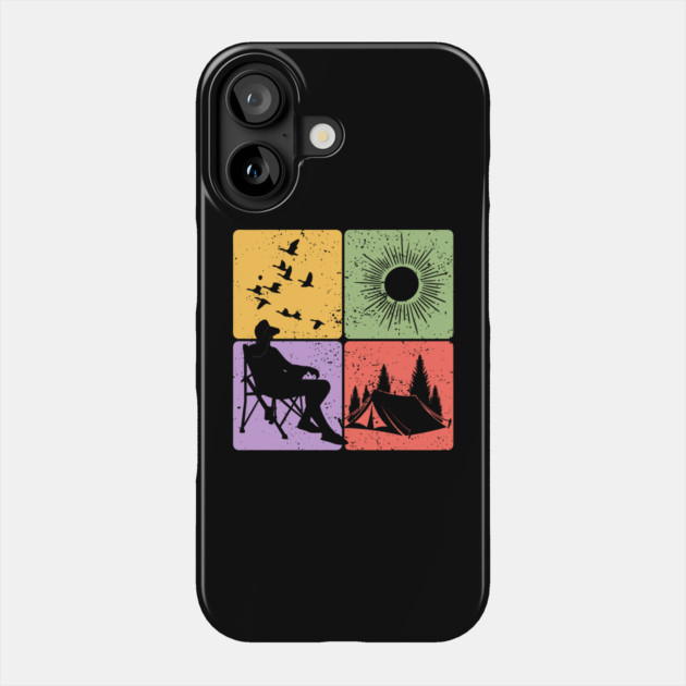 Camping Under the Sun Nature Adventure Art Phone Case by TuncGK