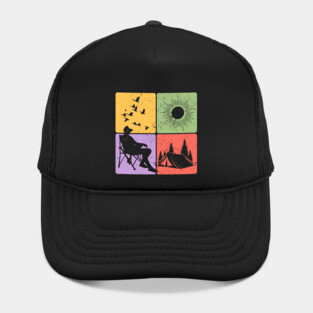 Camping Under the Sun Nature Adventure Art Hat