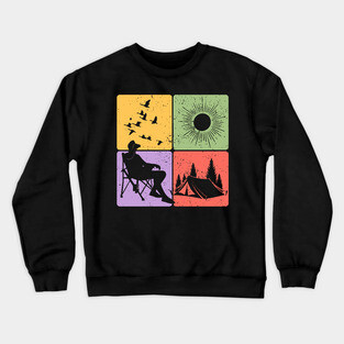 Camping Under the Sun Nature Adventure Art Crewneck Sweatshirt