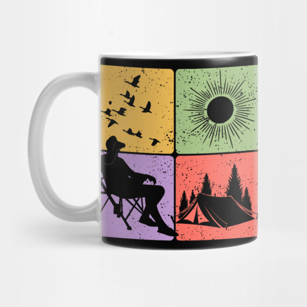 Camping Under the Sun Nature Adventure Art by TuncGK