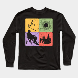 Camping Under the Sun Nature Adventure Art Long Sleeve T-Shirt