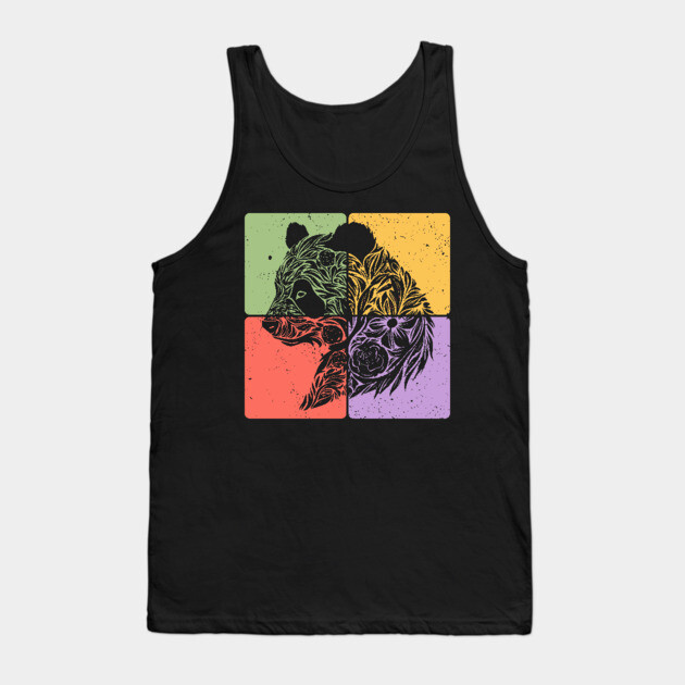 Adorable Panda Silhouette Wildlife Art Tank Top by TuncGK