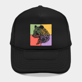 Adorable Panda Silhouette Wildlife Art Hat