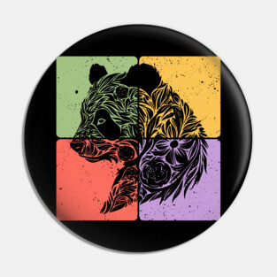 Adorable Panda Silhouette Wildlife Art Pin