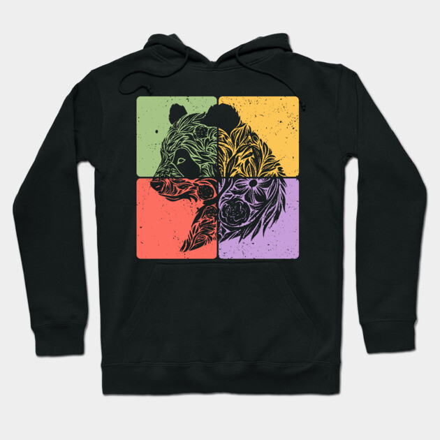 Adorable Panda Silhouette Wildlife Art Hoodie by TuncGK