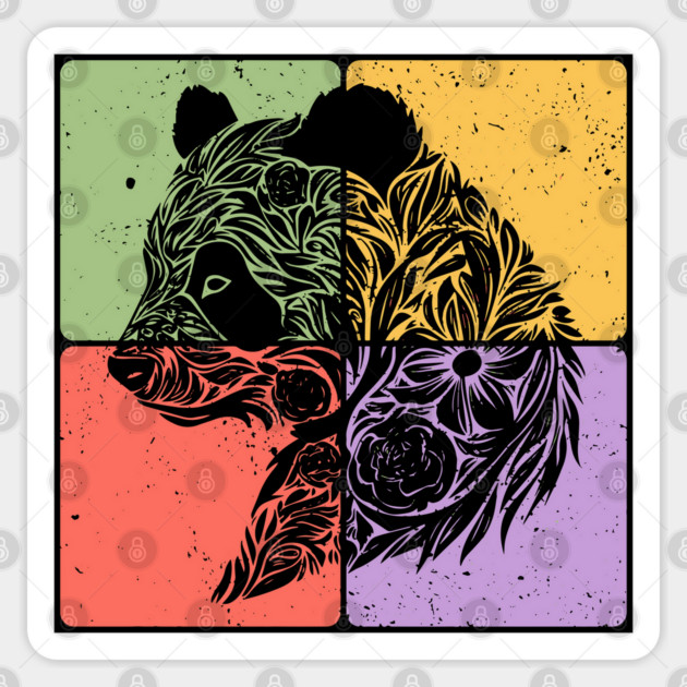 Adorable Panda Silhouette Wildlife Art Sticker by TuncGK