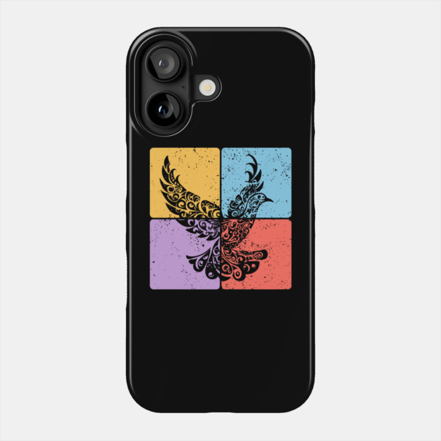 Peaceful Dove in Flight Minimalist Bird Art Phone Case by TuncGK