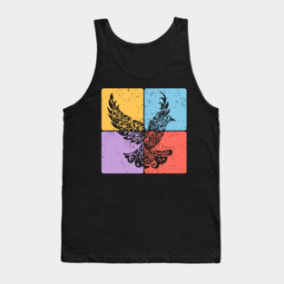 Peaceful Dove in Flight Minimalist Bird Art Tank Top