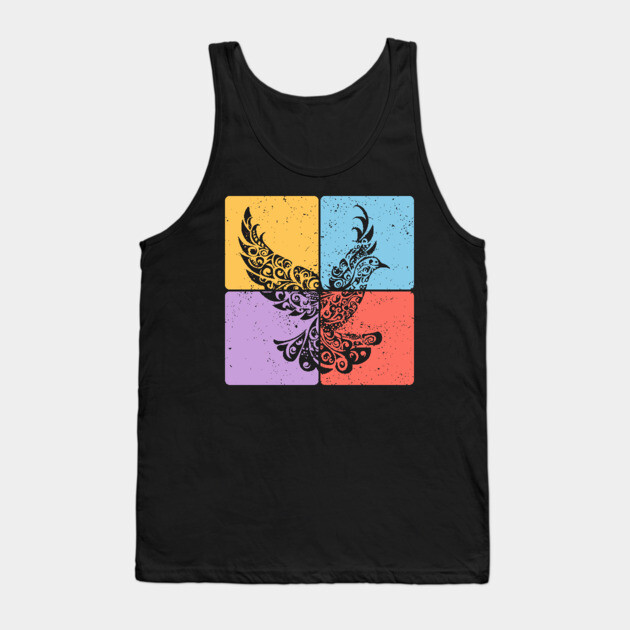 Peaceful Dove in Flight Minimalist Bird Art Tank Top by TuncGK