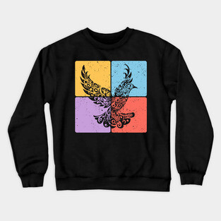 Peaceful Dove in Flight Minimalist Bird Art Crewneck Sweatshirt