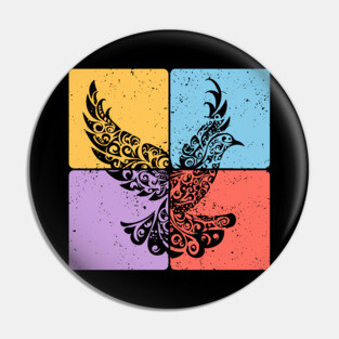 Peaceful Dove in Flight Minimalist Bird Art Pin