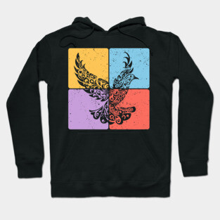 Peaceful Dove in Flight Minimalist Bird Art Hoodie