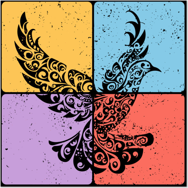 Peaceful Dove in Flight Minimalist Bird Art Wall Art by TuncGK