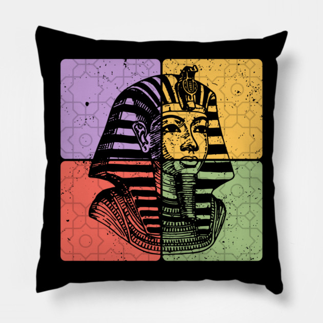 Pharaoh Ancient Egypt Vintage Silhouette Pillow by TuncGK