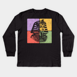 Pharaoh Ancient Egypt Vintage Silhouette Kids Long Sleeve T-Shirt