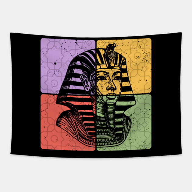 Pharaoh Ancient Egypt Vintage Silhouette Tapestry by TuncGK