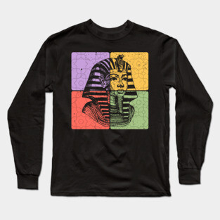 Pharaoh Ancient Egypt Vintage Silhouette Long Sleeve T-Shirt
