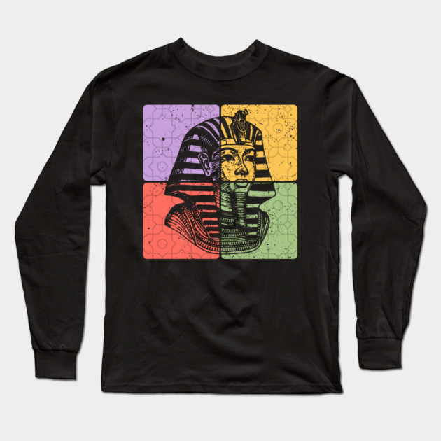 Pharaoh Ancient Egypt Vintage Silhouette Long Sleeve T-Shirt by TuncGK