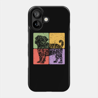 Pug Silhouette Retro Minimalist Dog Art Phone Case