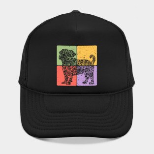 Pug Silhouette Retro Minimalist Dog Art Hat