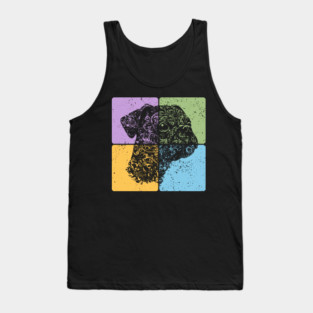 Floral Dog Silhouette Artistic Pet Design Tank Top