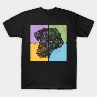 Floral Dog Silhouette Artistic Pet Design T-Shirt