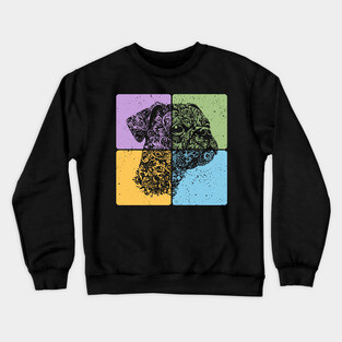Floral Dog Silhouette Artistic Pet Design Crewneck Sweatshirt