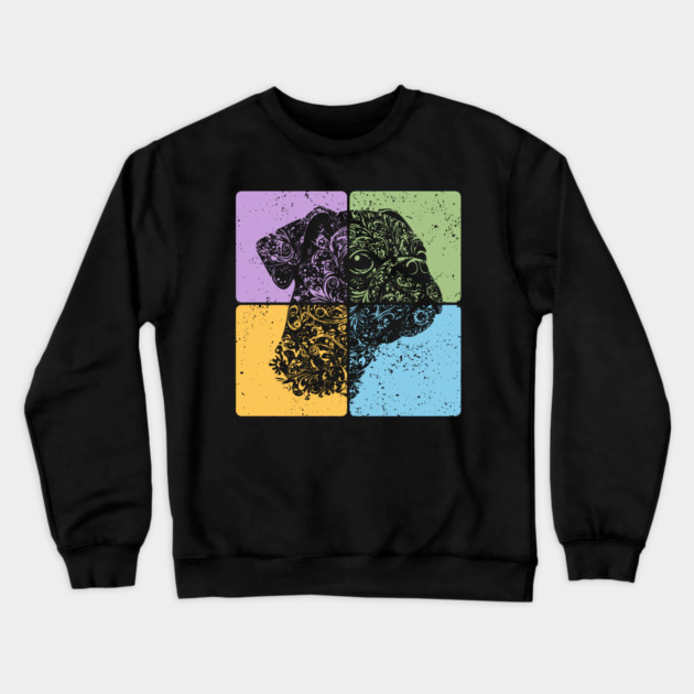 Floral Dog Silhouette Artistic Pet Design Crewneck Sweatshirt by TuncGK