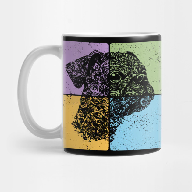 Floral Dog Silhouette Artistic Pet Design by TuncGK