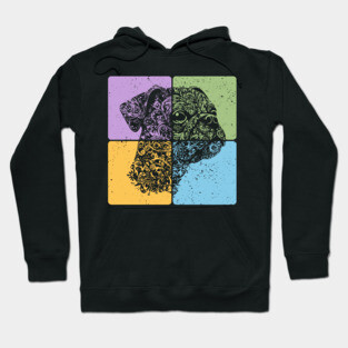 Floral Dog Silhouette Artistic Pet Design Hoodie
