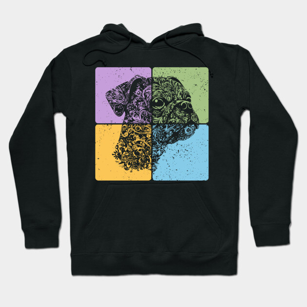 Floral Dog Silhouette Artistic Pet Design Hoodie by TuncGK