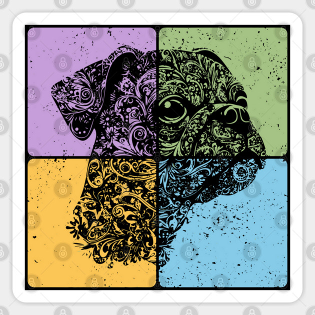 Floral Dog Silhouette Artistic Pet Design Sticker by TuncGK