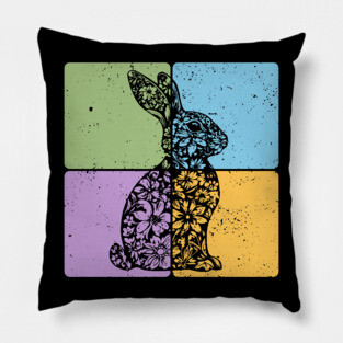 Rabbit Silhouette Elegant Minimalist Art Pillow
