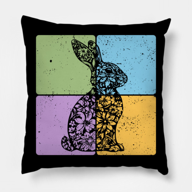 Rabbit Silhouette Elegant Minimalist Art Pillow by TuncGK