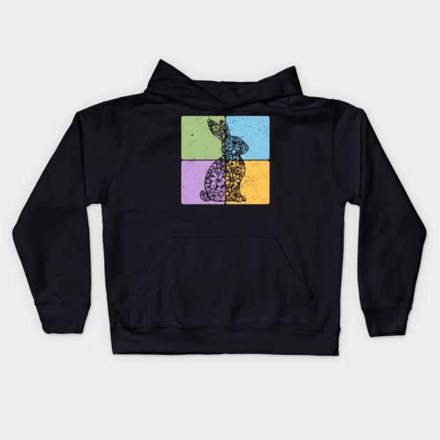 Rabbit Silhouette Elegant Minimalist Art Kids Hoodie by TuncGK