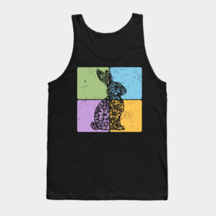 Rabbit Silhouette Elegant Minimalist Art Tank Top
