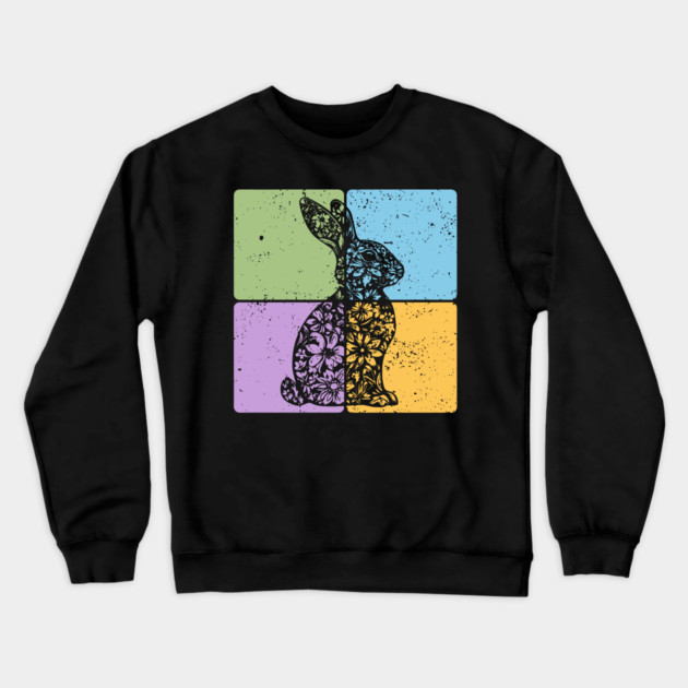 Rabbit Silhouette Elegant Minimalist Art Crewneck Sweatshirt by TuncGK