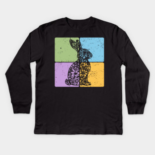 Rabbit Silhouette Elegant Minimalist Art Kids Long Sleeve T-Shirt