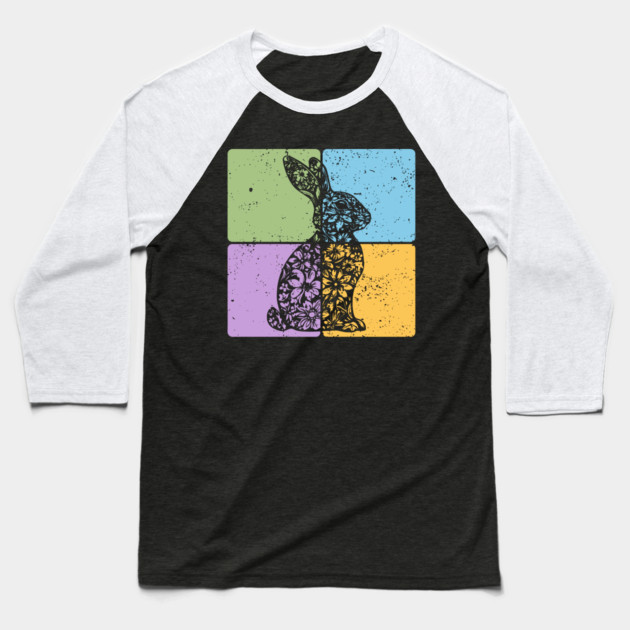 Rabbit Silhouette Elegant Minimalist Art Baseball T-Shirt by TuncGK