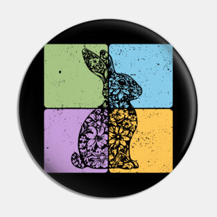 Rabbit Silhouette Elegant Minimalist Art Pin