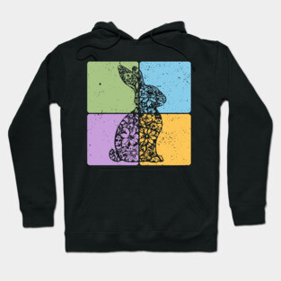 Rabbit Silhouette Elegant Minimalist Art Hoodie