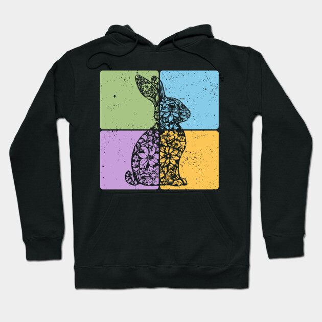 Rabbit Silhouette Elegant Minimalist Art Hoodie by TuncGK