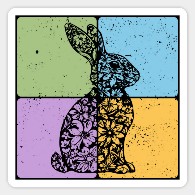 Rabbit Silhouette Elegant Minimalist Art Magnet by TuncGK