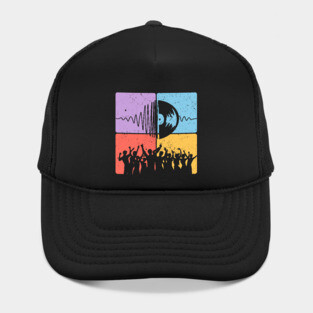 Music Festival Crowd and Soundwave Art Hat
