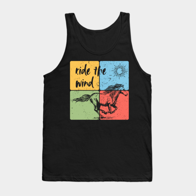 Ride the Wind – Freedom and Horse Art Tank Top by TuncGK