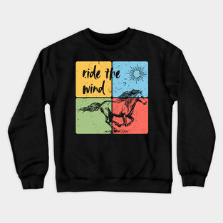 Ride the Wind – Freedom and Horse Art Crewneck Sweatshirt