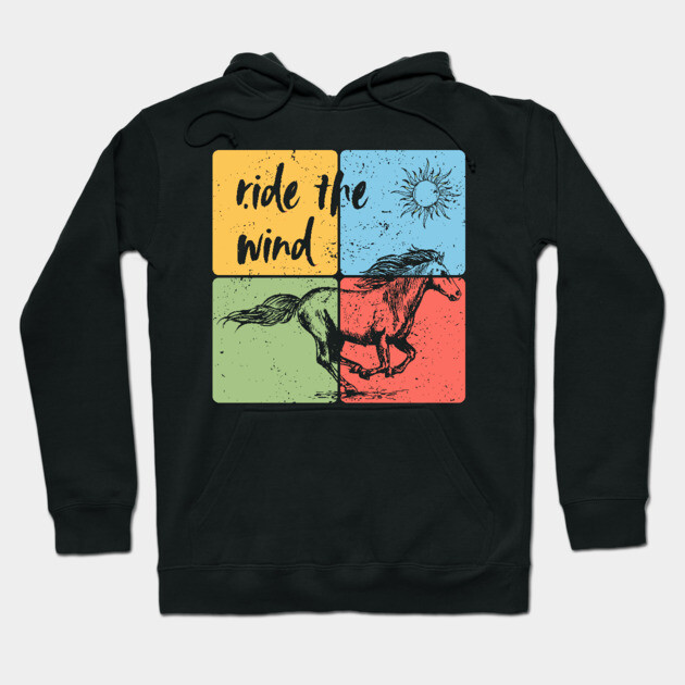 Ride the Wind – Freedom and Horse Art Hoodie by TuncGK