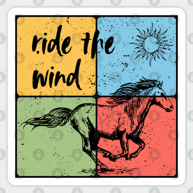 Ride the Wind – Freedom and Horse Art Sticker by TuncGK