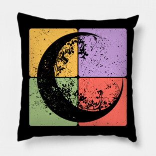 Crescent Moon and Night Sky Celestial Art Pillow